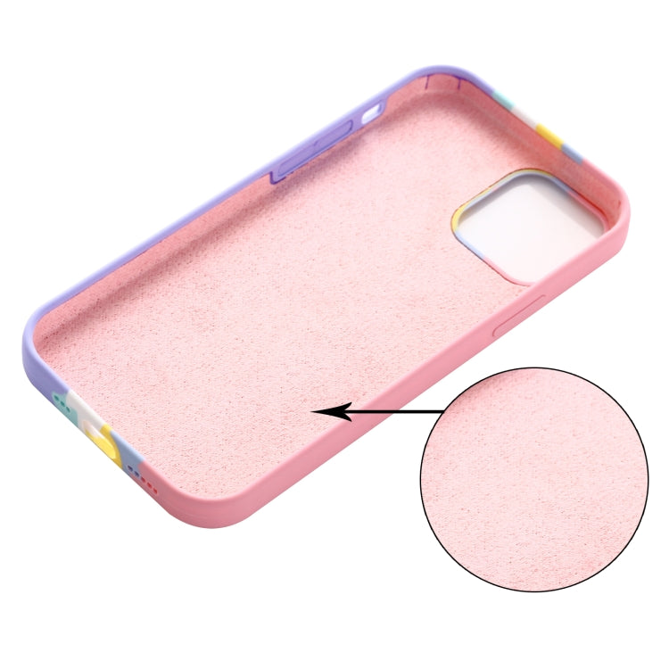 For iPhone 13 Pro Rainbow Liquid Silicone Shockproof Full Coverage Protective Case (Pink) - iPhone 13 Pro Cases by buy2fix | Online Shopping UK | buy2fix