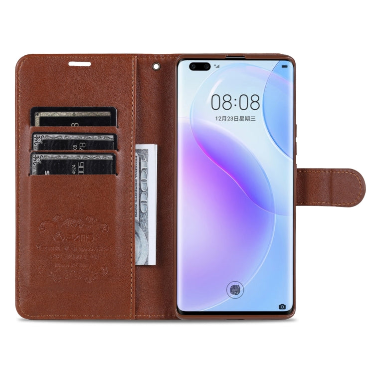 AZNS Sheepskin Texture Horizontal Flip Leather Case with Holder & Card Slots & Wallet For Honor 50(Brown) - Honor Cases by AZNS | Online Shopping UK | buy2fix