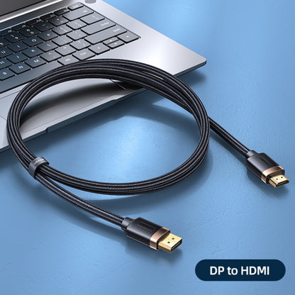 USAMS US-SJ530 U74 DP to HDMI 4K Glossy Aluminum Alloy HD Audio and Video Cable, Cable Length: 2m(Black) -  by USAMS | Online Shopping UK | buy2fix