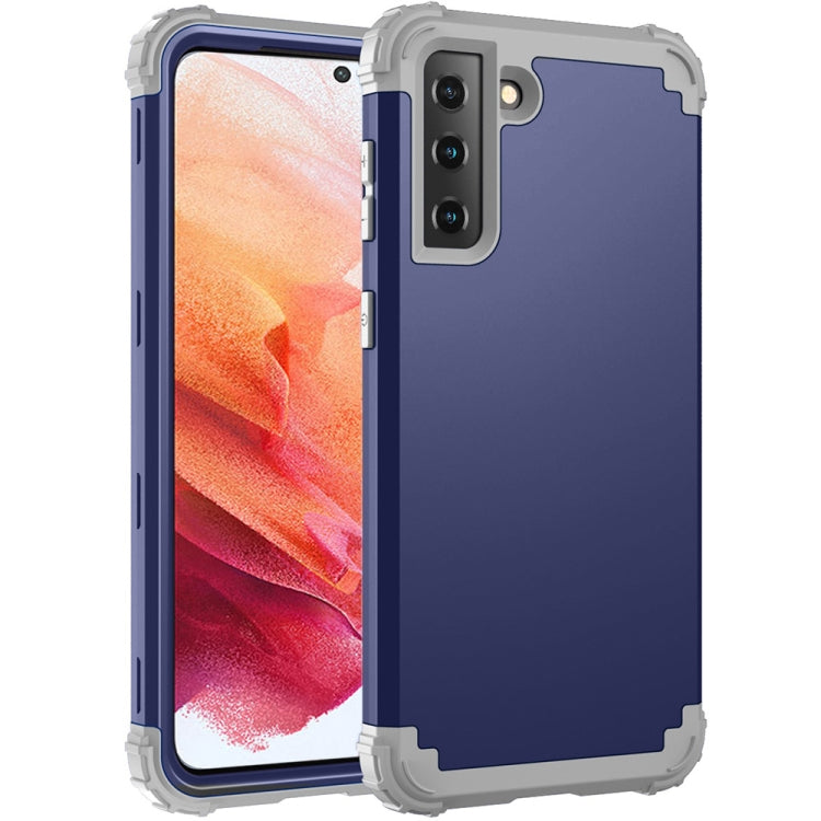 For Samsung Galaxy S21 5G 3 in 1 Shockproof PC + Silicone Protective Case(Navy Blue + Grey) - Galaxy S21 5G Cases by buy2fix | Online Shopping UK | buy2fix