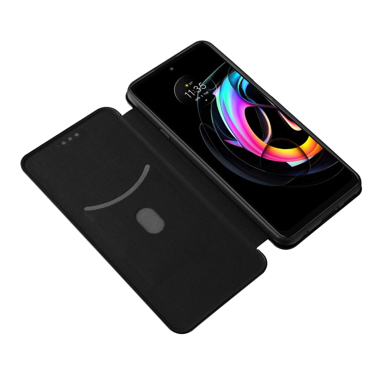 Carbon Fiber Texture Horizontal Flip TPU + PC + PU Leather Case with Card Slot For Motorola Edge 20 Lite(Black) - Motorola Cases by buy2fix | Online Shopping UK | buy2fix