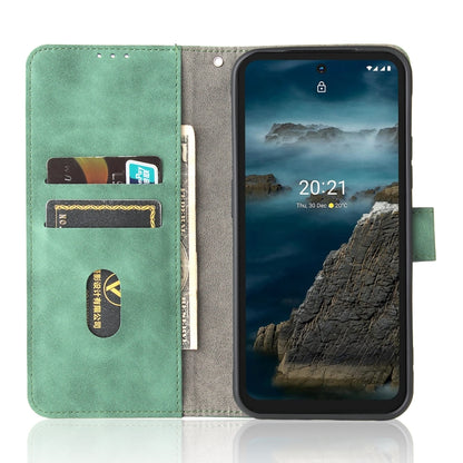Solid Color Skin Feel Magnetic Buckle Horizontal Flip Calf Texture PU Leather Case with Holder & Card Slots & Wallet For Nokia XR20(Green) - Nokia Cases by buy2fix | Online Shopping UK | buy2fix