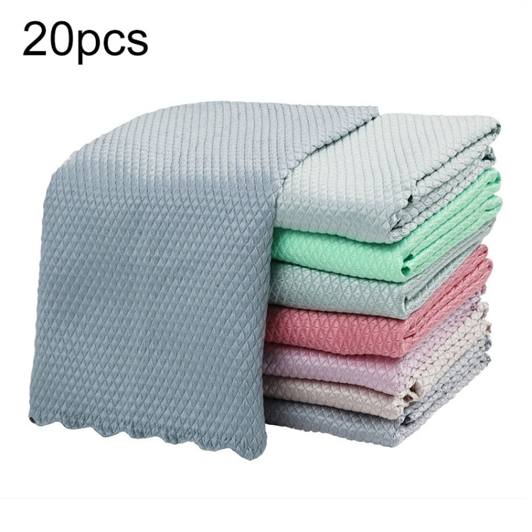20pcs Non-Marking And Easy-To-Dry Fish Scale Rags Kitchen Cleaning Towels, Random Color Delivery, Specification: 25x25cm(Bulk, No Packaging) - Cleaning Tools by buy2fix | Online Shopping UK | buy2fix