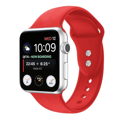 Double Nail Silicone Strap Watch Band For Apple Watch Series 9&8&7 41mm / SE 3&SE 2&6&SE&5&4 40mm / 3&2&1 38mm(Red) - Watch Bands by buy2fix | Online Shopping UK | buy2fix