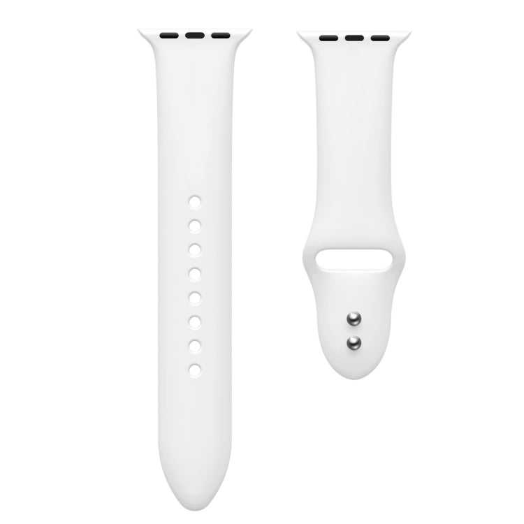 Double Nail Silicone Strap Watch Band For Apple Watch Ultra 49mm&Watch Ultra 2 49mm / Series 9&8&7 45mm / SE 3&SE 2&6&SE&5&4 44mm / 3&2&1 42mm(White) - Watch Bands by buy2fix | Online Shopping UK | buy2fix
