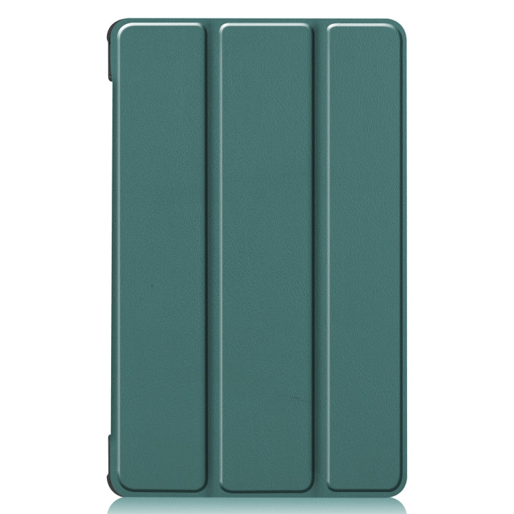 For Lenovo Tab M8 3rd Gen Custer Texture Horizontal Flip Leather Case with Three-folding Holder(Dark Green) - Lenovo by buy2fix | Online Shopping UK | buy2fix