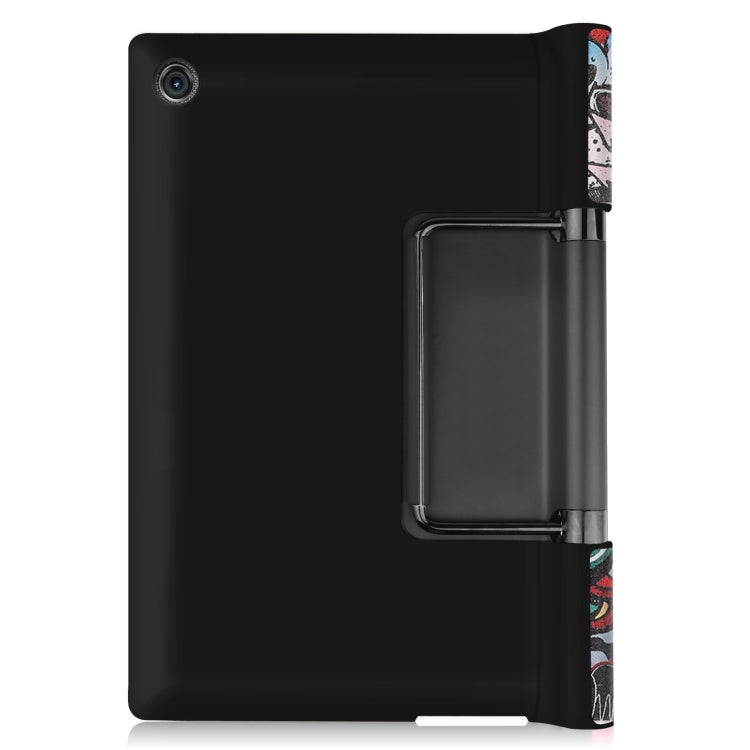 For Lenovo Yoga Tab 11 Custer Texture Coloured Drawing Pattern Horizontal Flip PU Leather Case with Holder & Sleep / Wake-up Function(Graffiti) - Lenovo by buy2fix | Online Shopping UK | buy2fix