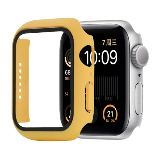 Shockproof PC+Tempered Glass Protective Case with Packed Carton For Apple Watch Series 6 & SE & 5 & 4 40mm(Yellow) - Watch Cases by buy2fix | Online Shopping UK | buy2fix