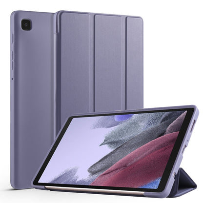 For Samsung Galaxy Tab A7 Lite T225 3-folding Horizontal Flip Honeycomb TPU Shockproof + PU Leather Case with Holder(Purple) - Tab A7 Lite T220 / T225 by buy2fix | Online Shopping UK | buy2fix