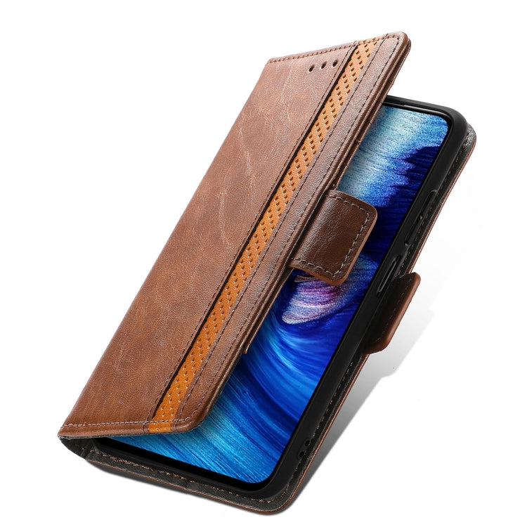 For Xiaomi Redmi Note 10 5G CaseNeo Business Splicing Dual Magnetic Buckle Horizontal Flip PU Leather Case with Holder & Card Slots & Wallet(Brown) - Xiaomi Cases by buy2fix | Online Shopping UK | buy2fix