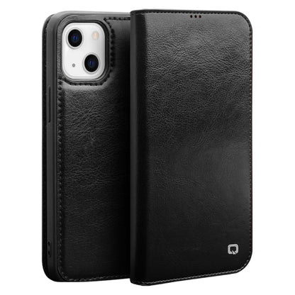 For iPhone 13 QIALINO Horizontal Flip Leather Case with Holder & Card Slots & Wallet(Black) - iPhone 13 Cases by QIALINO | Online Shopping UK | buy2fix