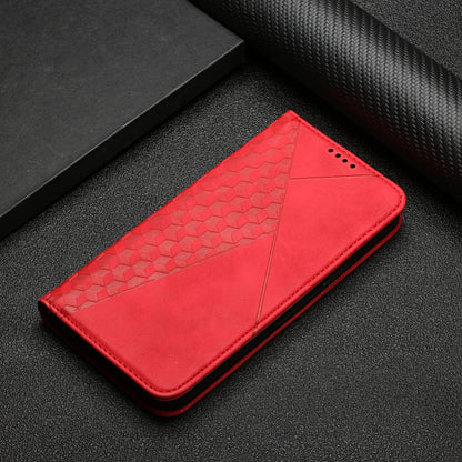 For iPhone X / XS Diamond Pattern Splicing Skin Feel Magnetic Horizontal Flip Leather Case with Card Slots & Holder & Wallet(Red) - More iPhone Cases by buy2fix | Online Shopping UK | buy2fix