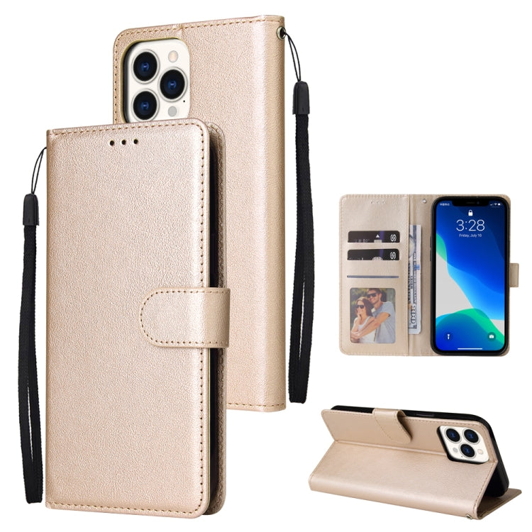 For iPhone 13 Pro Max Multifunctional Horizontal Flip Leather Case, with Three Card Slot & Holder & Photo Frame & Lanyard (Tyrant Gold) - iPhone 13 Pro Max Cases by buy2fix | Online Shopping UK | buy2fix