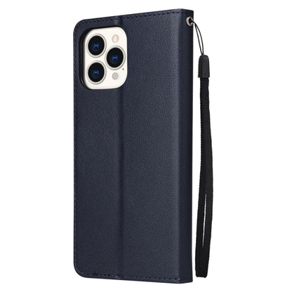 For iPhone 13 Pro Max Multifunctional Horizontal Flip Leather Case, with Three Card Slot & Holder & Photo Frame & Lanyard (Navy) - iPhone 13 Pro Max Cases by buy2fix | Online Shopping UK | buy2fix