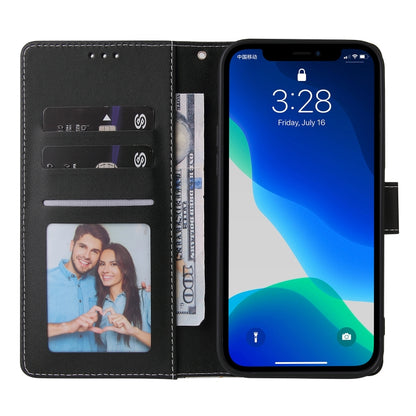 For iPhone 13 Pro Marble Bronzing Stitching Horizontal Flip PU Leather Case with Holder & Card Slots & Wallet & Photo Frame (Black) - iPhone 13 Pro Cases by buy2fix | Online Shopping UK | buy2fix