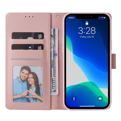 For iPhone 13 Pro Max Marble Bronzing Stitching Horizontal Flip PU Leather Case with Holder & Card Slots & Wallet & Photo Frame (Rose Gold) - iPhone 13 Pro Max Cases by buy2fix | Online Shopping UK | buy2fix
