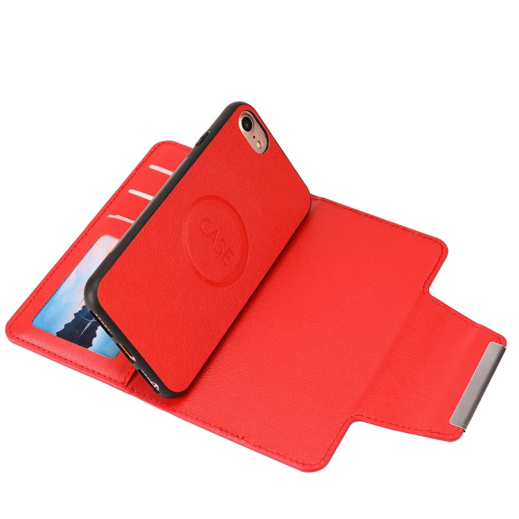 For iPhone SE 2022 / SE 2020 / 8 / 7 Ultra-thin Separable Magnetic Horizontal Flip Leather Case with Card Slot & Wallet(Red) - iPhone SE 2022 / 2020 / 8 / 7 Cases by buy2fix | Online Shopping UK | buy2fix