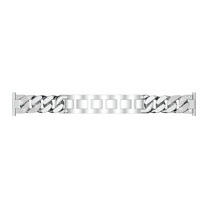 For Garmin Vivoactive 4 / Venu 2 22mm Row Diamonds Denim Chain Watch Band(Silver) - Watch Bands by buy2fix | Online Shopping UK | buy2fix