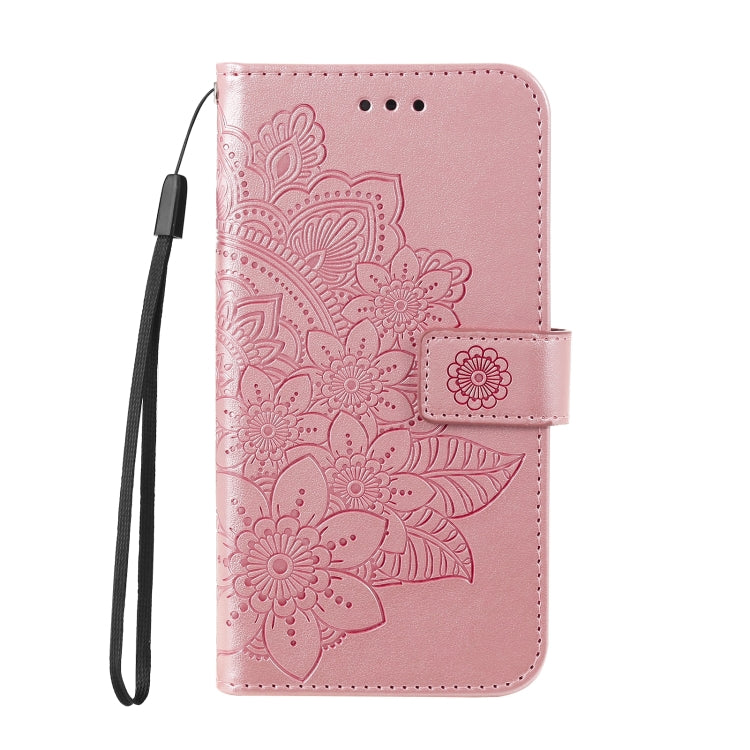 For OPPO Realme GT Master / Realme Q3 Pro 7-petal Flowers Embossing Pattern Horizontal Flip PU Leather Case with Holder & Card Slots & Wallet & Photo Frame(Rose Gold) - Realme Cases by buy2fix | Online Shopping UK | buy2fix