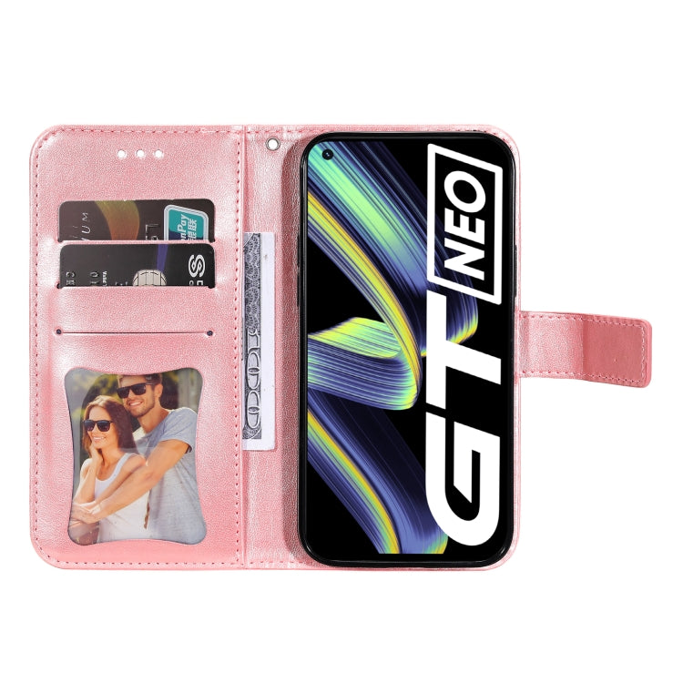 For OPPO Realme GT Master / Realme Q3 Pro 7-petal Flowers Embossing Pattern Horizontal Flip PU Leather Case with Holder & Card Slots & Wallet & Photo Frame(Rose Gold) - Realme Cases by buy2fix | Online Shopping UK | buy2fix