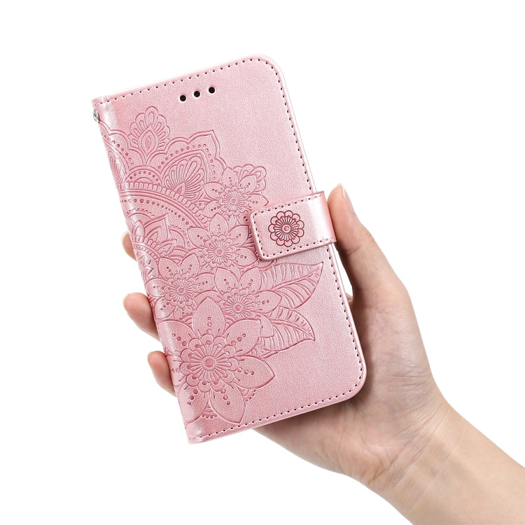 For OPPO Realme GT Master / Realme Q3 Pro 7-petal Flowers Embossing Pattern Horizontal Flip PU Leather Case with Holder & Card Slots & Wallet & Photo Frame(Rose Gold) - Realme Cases by buy2fix | Online Shopping UK | buy2fix