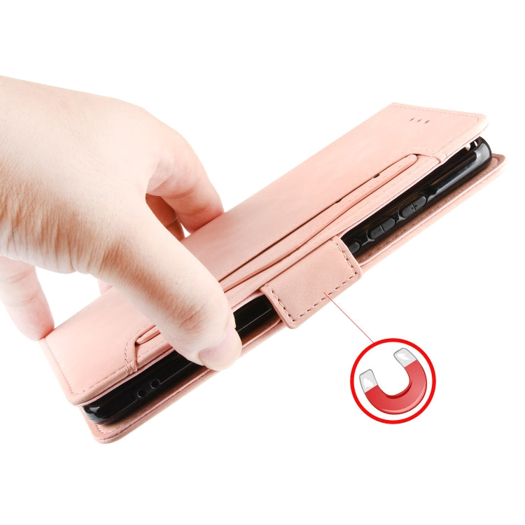 For Sony Xperia 10 III Skin Feel Calf Pattern Horizontal Flip Leather Case with Holder & Card Slots & Photo Frame(Pink) - Sony Cases by buy2fix | Online Shopping UK | buy2fix