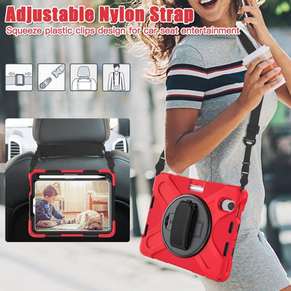 For iPad mini 6 Silicone + PC Protective Tablet Case with Holder & Shoulder Strap(Red) - iPad mini 6 Cases by buy2fix | Online Shopping UK | buy2fix