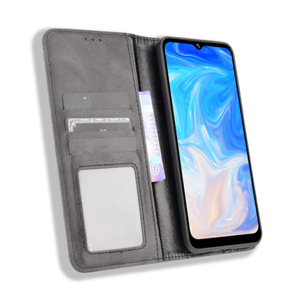 For Doogee N40 Pro Magnetic Buckle Retro Pattern Horizontal Flip Leather Case with Holder & Card Slot & Wallet(Black) - More Brand by buy2fix | Online Shopping UK | buy2fix