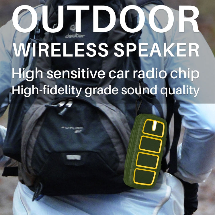 NewRixing NR-5018 Outdoor Portable Bluetooth Speaker, Support Hands-free Call / TF Card / FM / U Disk(Green+Yellow) - Desktop Speaker by NewRixing | Online Shopping UK | buy2fix