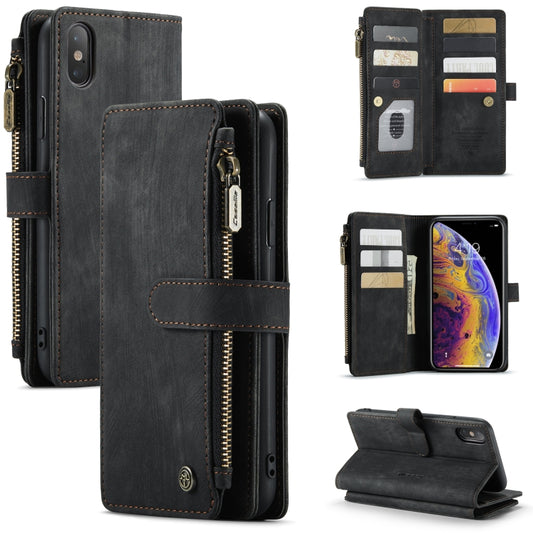 For iPhone XS Max CaseMe-C30 PU + TPU Multifunctional Horizontal Flip Leather Case with Holder & Card Slot & Wallet & Zipper Pocket(Black) - More iPhone Cases by CaseMe | Online Shopping UK | buy2fix