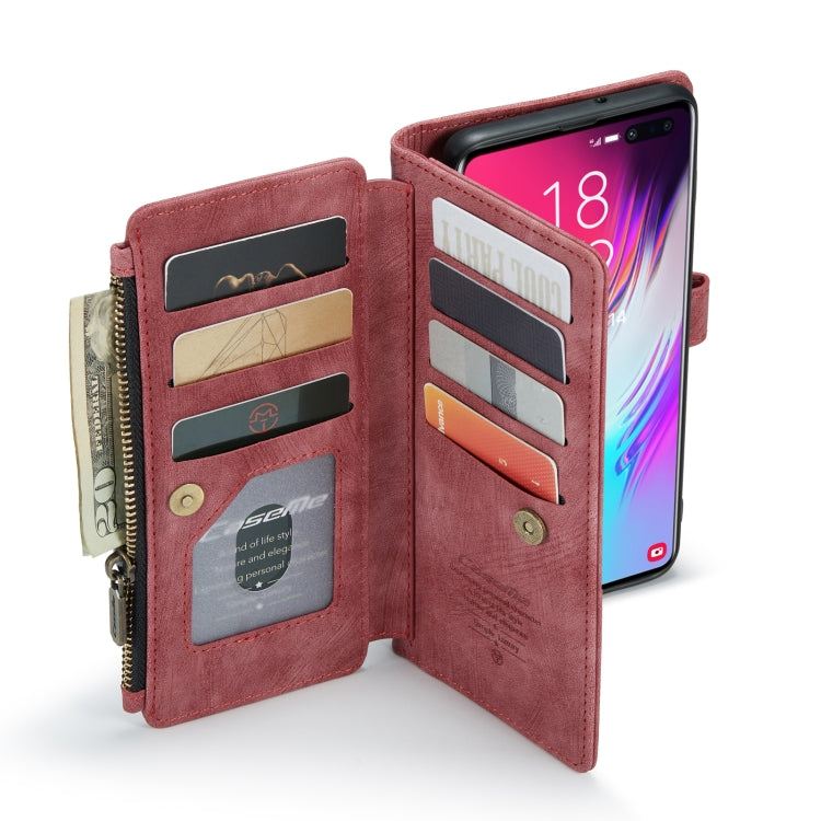 For Samsung Galaxy S10+ CaseMe-C30 PU + TPU Multifunctional Horizontal Flip Leather Case with Holder & Card Slot & Wallet & Zipper Pocket(Red) - Galaxy Phone Cases by CaseMe | Online Shopping UK | buy2fix