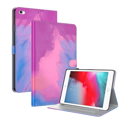 Watercolor Pattern Skin Feel Magnetic Horizontal Flip PU Leather Case with Holder & Card Slots & Photo Frame & Sleep / Wake-up Function For iPad mini 5 / 4 / 3 / 2 / 1(Purple Red) - iPad mini (2019) / mini 5 Cases by buy2fix | Online Shopping UK | buy2fix