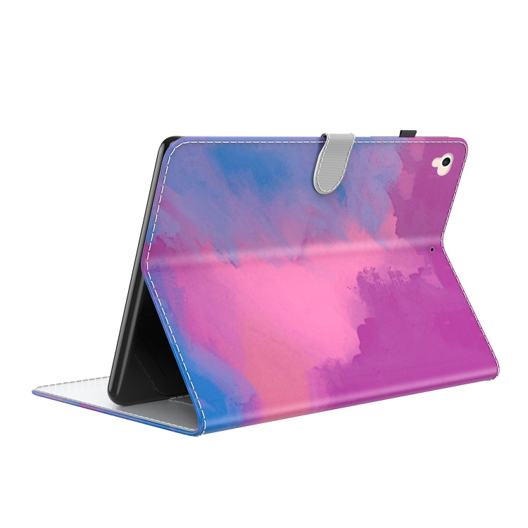 Watercolor Pattern Skin Feel Magnetic Horizontal Flip PU Leather Case with Holder & Card Slots & Photo Frame & Sleep / Wake-up Function For iPad 9.7 (2018 & 2017) / Air 2 / Air(Purple Red) - iPad 9.7 (2018) & (2017) Cases by buy2fix | Online Shopping UK | buy2fix