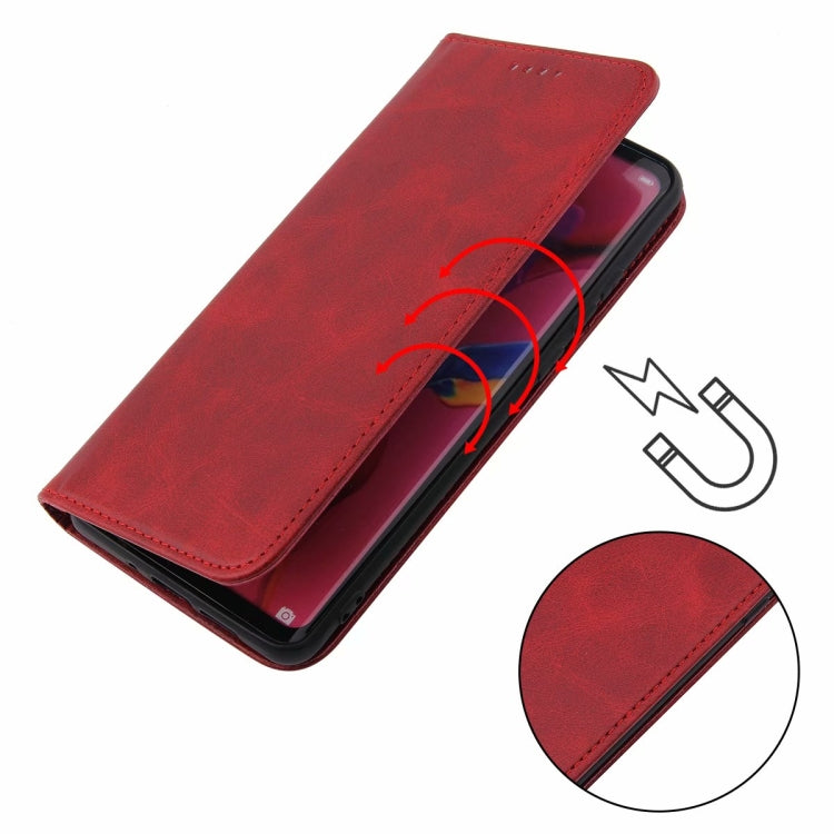 For LG G8 ThinQ Calf Texture Magnetic Horizontal Flip Leather Case with Holder & Card Slots & Wallet(Red) - LG by buy2fix | Online Shopping UK | buy2fix
