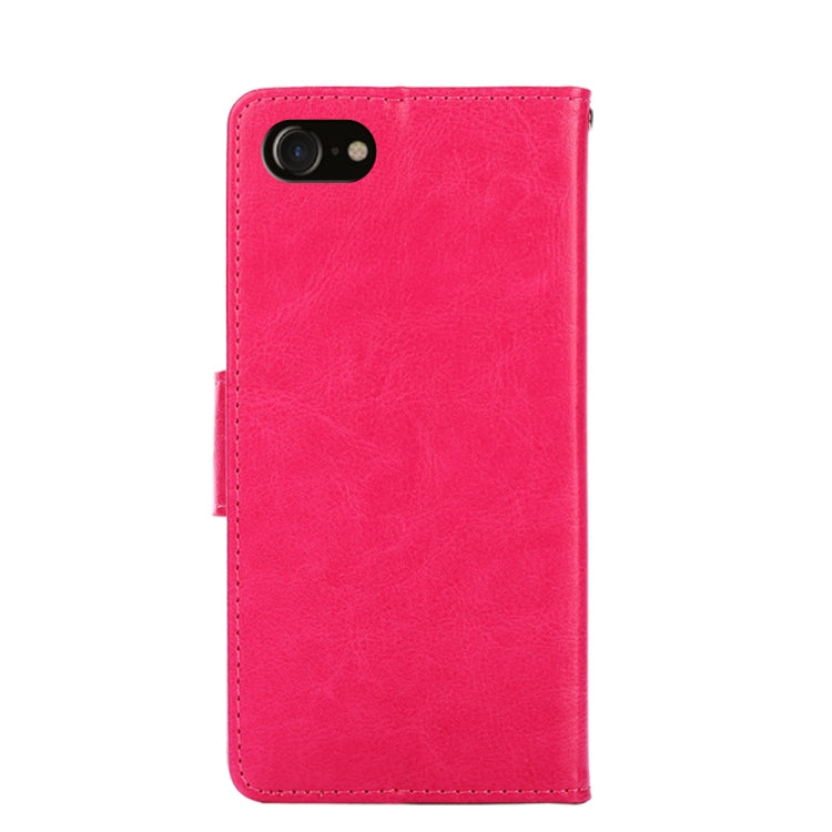 For iPhone SE 2022 / SE 2020 / 8 / 7 Crystal Texture Horizontal Flip Leather Case with Holder & Card Slots & Wallet(Rose Red) - iPhone SE 2022 / 2020 / 8 / 7 Cases by buy2fix | Online Shopping UK | buy2fix