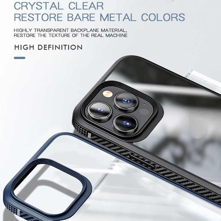 For iPhone 13 Pro Max MG Series Carbon Fiber TPU + Clear PC Four-corner Airbag Shockproof Case (White) - iPhone 13 Pro Max Cases by buy2fix | Online Shopping UK | buy2fix
