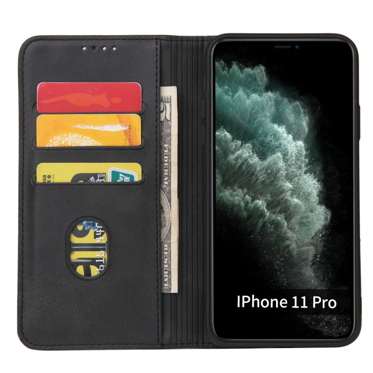 For iPhone 11 Pro Max Calf Texture Magnetic Horizontal Flip Leather Case with Holder & Card Slots & Wallet (Black) - iPhone 11 Pro Max Cases by buy2fix | Online Shopping UK | buy2fix