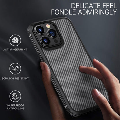 For iPhone 13 Pro Max iPAKY MG Series Carbon Fiber TPU + PC Shockproof Case (Black) - iPhone 13 Pro Max Cases by iPAKY | Online Shopping UK | buy2fix