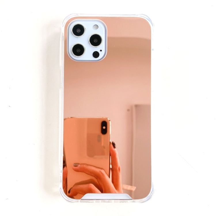 For iPhone 13 Pro TPU + Acrylic Four Drop Luxury Plating Mirror Phone Case Cover (Rose Gold) - iPhone 13 Pro Cases by buy2fix | Online Shopping UK | buy2fix