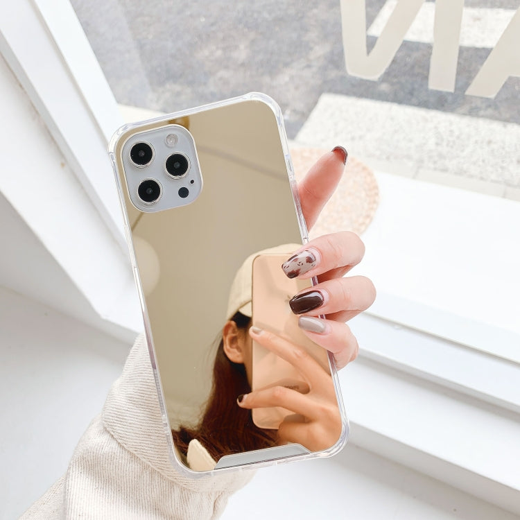 For iPhone 13 Pro TPU + Acrylic Four Drop Luxury Plating Mirror Phone Case Cover (Gold) - iPhone 13 Pro Cases by buy2fix | Online Shopping UK | buy2fix