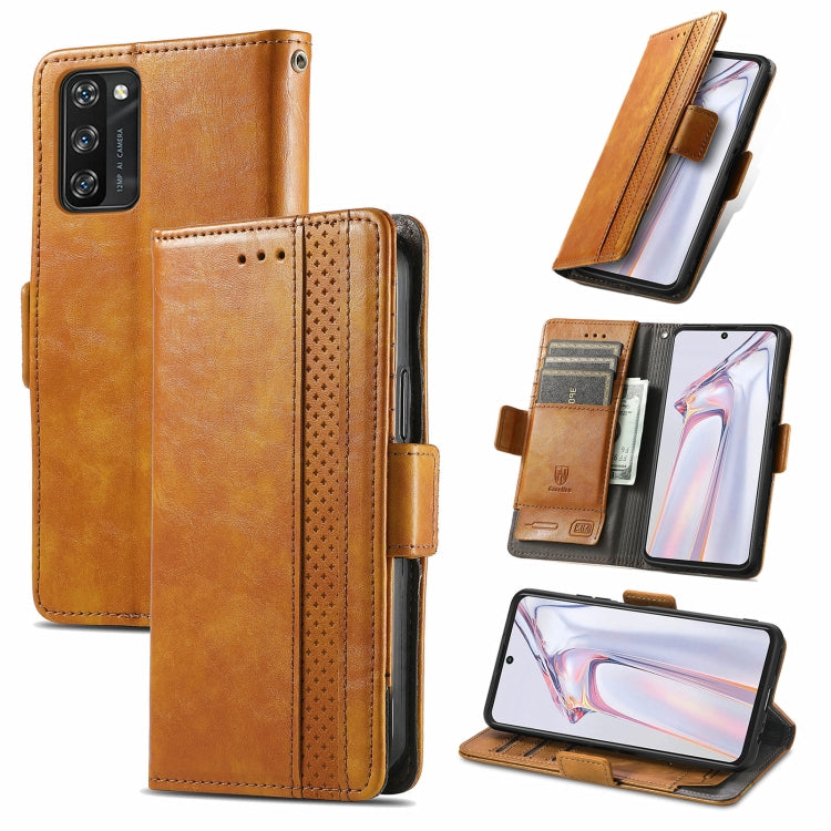 For Blackview A100 CaseNeo Business Splicing Dual Magnetic Buckle Horizontal Flip PU Leather Case with Holder & Card Slots & Wallet(Khaki) - More Brand by buy2fix | Online Shopping UK | buy2fix