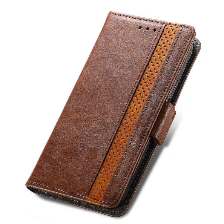 For Motorola Edge 20 Pro CaseNeo Business Splicing Dual Magnetic Buckle Horizontal Flip PU Leather Case with Holder & Card Slots & Wallet(Brown) - Motorola Cases by buy2fix | Online Shopping UK | buy2fix