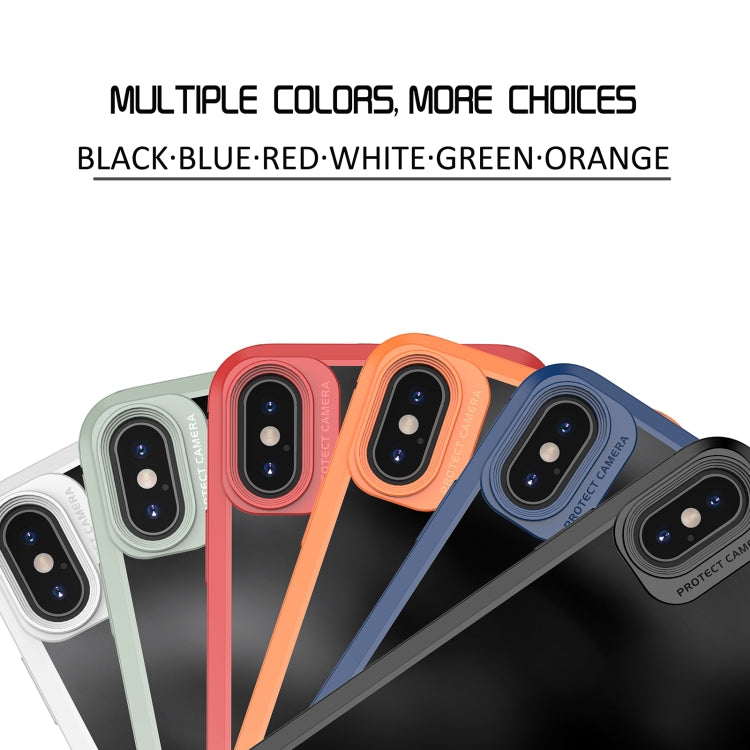 For iPhone XR MG Series Carbon Fiber TPU + Clear PC Four-corner Airbag Shockproof Case(Orange) - More iPhone Cases by buy2fix | Online Shopping UK | buy2fix