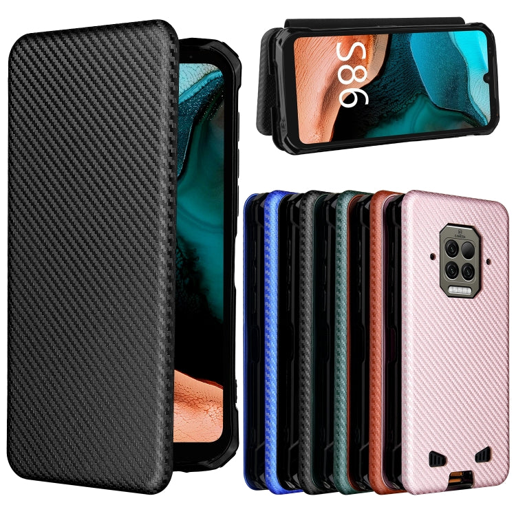 For Doogee S86 / S86 Pro Carbon Fiber Texture Horizontal Flip TPU + PC + PU Leather Case with Card Slot(Black) - More Brand by buy2fix | Online Shopping UK | buy2fix