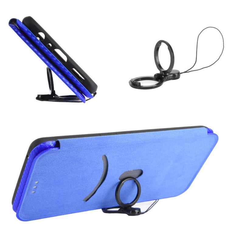 For Doogee S86 / S86 Pro Carbon Fiber Texture Horizontal Flip TPU + PC + PU Leather Case with Card Slot(Blue) - More Brand by buy2fix | Online Shopping UK | buy2fix