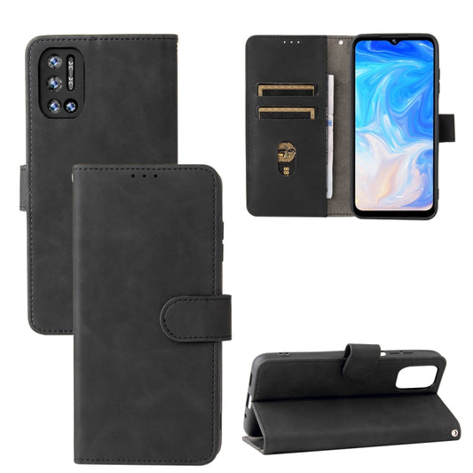 For Doogee N40 Pro Solid Color Skin Feel Magnetic Buckle Horizontal Flip PU Leather Case with Holder & Card Slots & Wallet(Black) - More Brand by buy2fix | Online Shopping UK | buy2fix