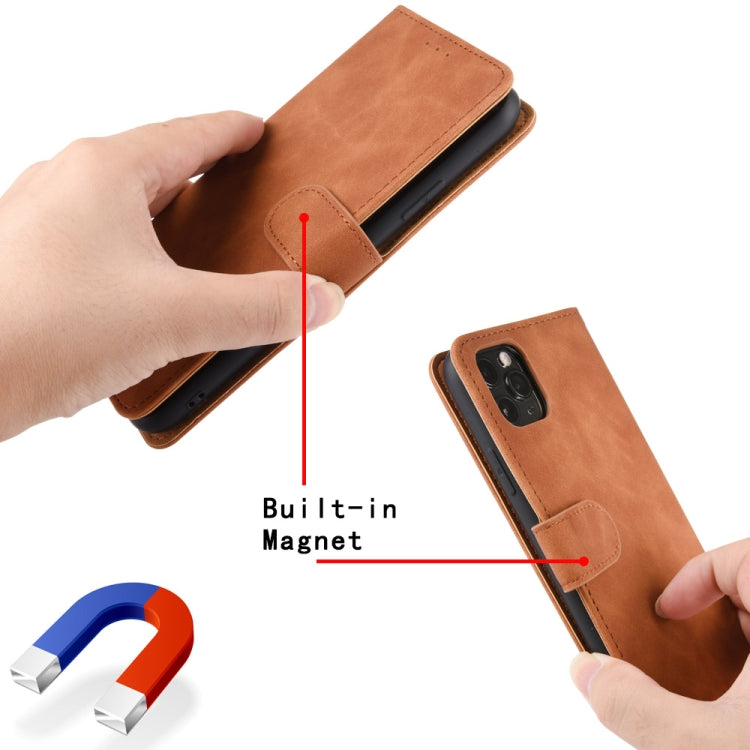 For Doogee S59 / S59 Pro Solid Color Skin Feel Magnetic Buckle Horizontal Flip Calf Texture PU Leather Case with Holder & Card Slots & Wallet(Brown) - More Brand by buy2fix | Online Shopping UK | buy2fix