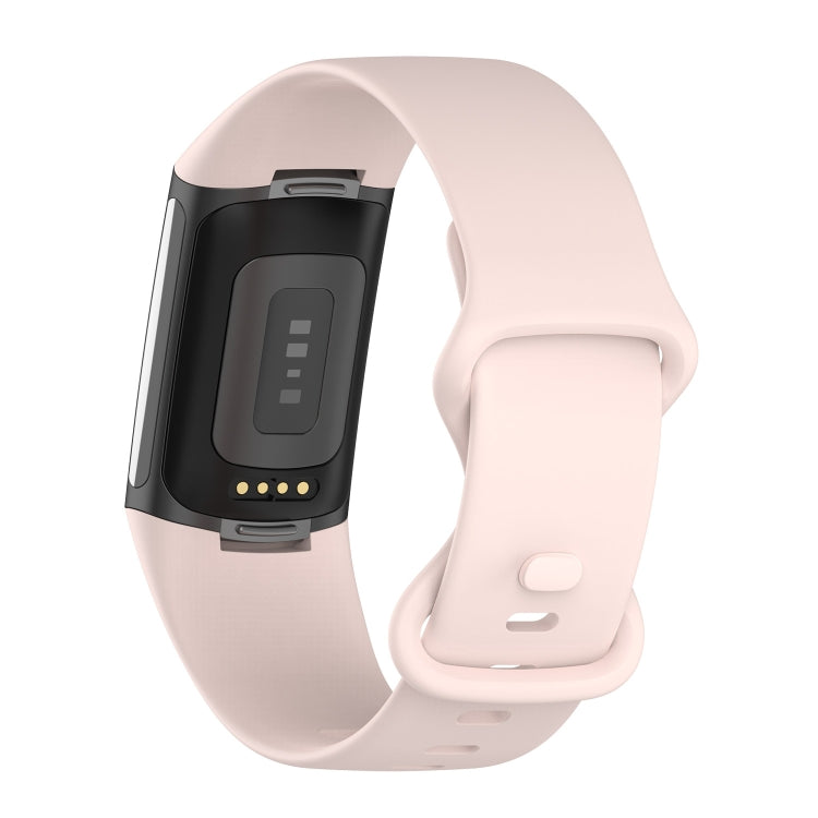 For Fitbit Charge 5 Silicone Watch Band, Size:S(Sand Pink) - Watch Bands by buy2fix | Online Shopping UK | buy2fix