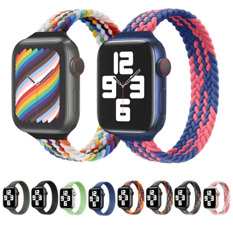 Small Waist Single Loop Nylon Braid Watch Band For Apple Watch Ultra 49mm&Watch Ultra 2 49mm / Series 9&8&7 45mm / SE 3&SE 2&6&SE&5&4 44mm / 3&2&1 42mm, Size:M 155mm(Camouflage Colorful) - Watch Bands by buy2fix | Online Shopping UK | buy2fix