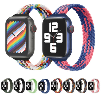 Small Waist Single Loop Nylon Braid Watch Band For Apple Watch Ultra 49mm&Watch Ultra 2 49mm / Series 9&8&7 45mm / SE 3&SE 2&6&SE&5&4 44mm / 3&2&1 42mm, Size:M 155mm(Cowboy Colorful) - Watch Bands by buy2fix | Online Shopping UK | buy2fix